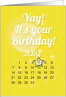 July 4th Yay It’s Your Birthday date specific card