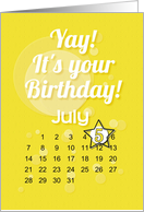 July 5th Yay It’s Your Birthday date specific card