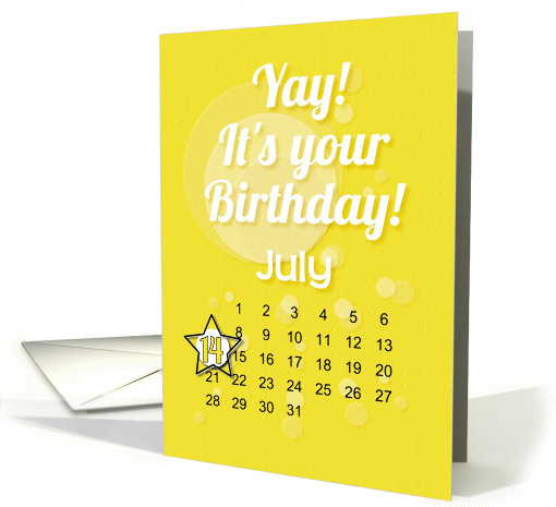 July 14th Yay It's Your Birthday date specific card (938755)