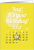 July 17th Yay It’s Your Birthday date specific card