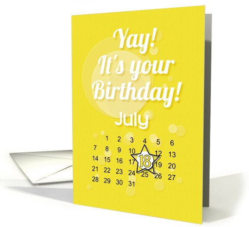 July 18th Yay It's Your Birthday date specific card (938759)