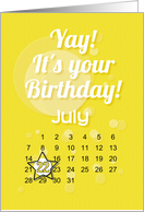July 22nd Yay It’s Your Birthday date specific card