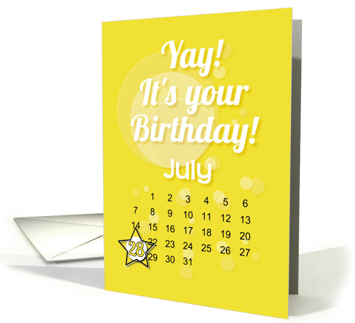 July 28th Yay It's Your Birthday date specific card (938769)