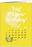 July 29th Yay It’s Your Birthday date specific card