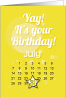 July 31st Yay It’s Your Birthday date specific card