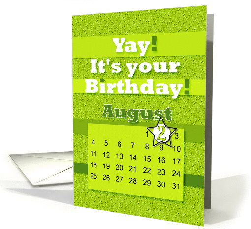 August 2nd Yay It's Your Birthday date specific card (938827)
