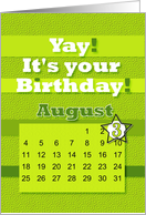 August 3rd Yay It’s Your Birthday date specific card