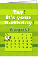 August 4th Yay It’s Your Birthday date specific card