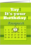 August 7th Yay It’s Your Birthday date specific card