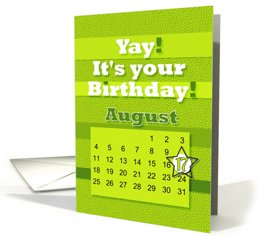 August 17th Yay It's Your Birthday date specific card (938969)