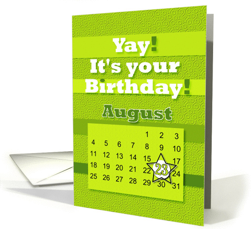 August 23rd Yay It's Your Birthday date specific card (939053)