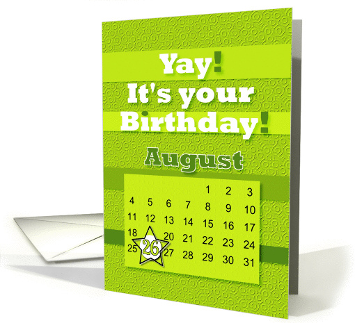 August 26th Yay It's Your Birthday date specific card (939060)