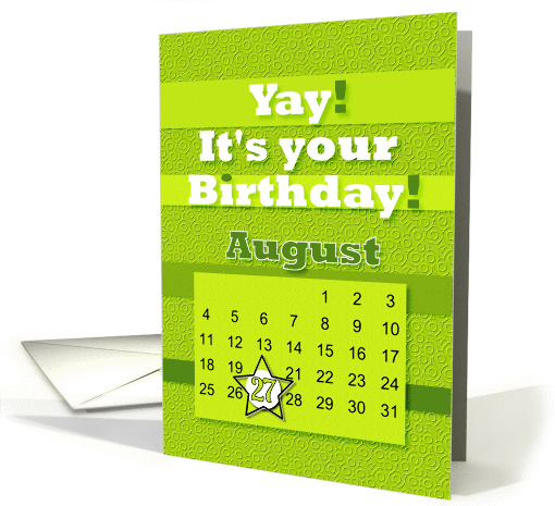 August 27th Yay It's Your Birthday date specific card (939062)