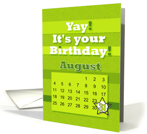 August 31st Yay It's Your Birthday date specific card (939068)