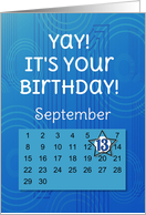 September 13th Yay It’s Your Birthday date specific card