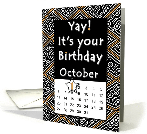 October 1st Yay It's Your Birthday date specific card (940261)