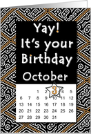 October 3rd Yay It’s Your Birthday date specific card