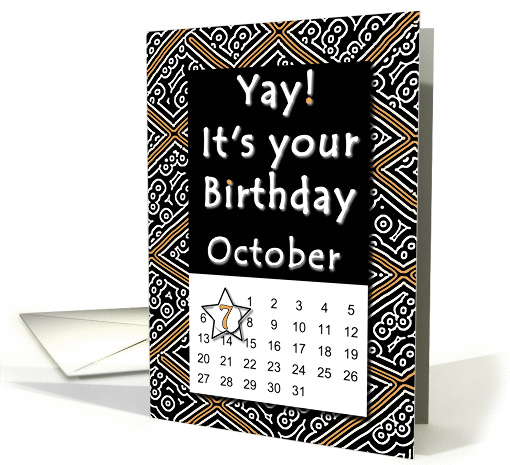 October 7th Yay It's Your Birthday date specific card (940285)