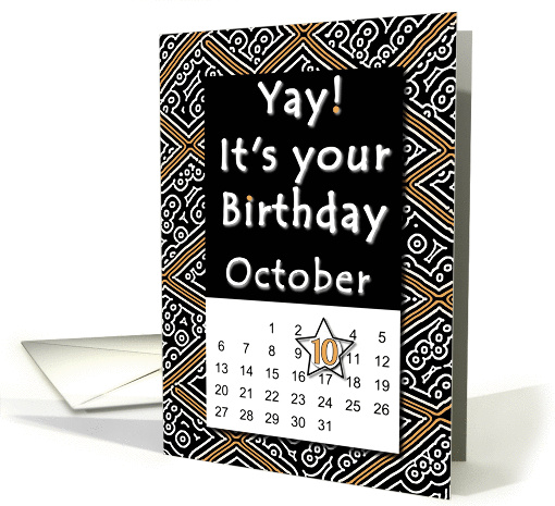 October 10th Yay It's Your Birthday date specific card (940290)