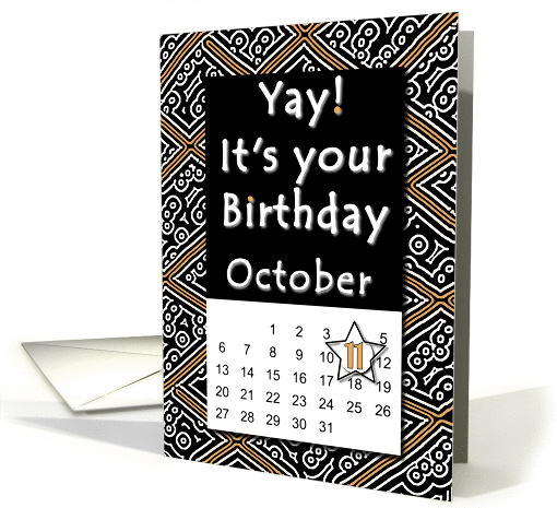 October 11th Yay It's Your Birthday date specific card (940292)