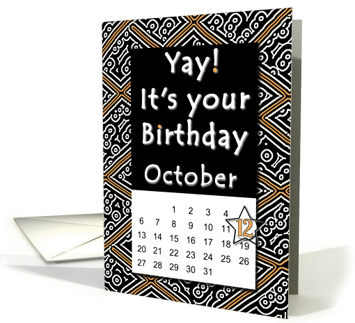 October 12th Yay It's Your Birthday date specific card (940293)