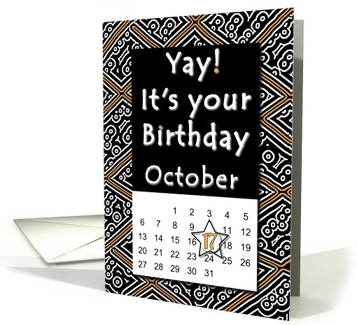 October 17th Yay It's Your Birthday date specific card (940513)