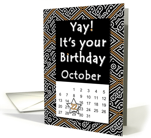 October 22nd Yay It's Your Birthday date specific card (940519)