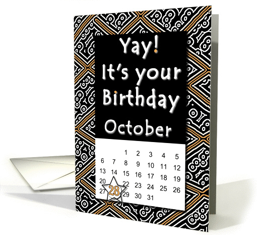 October 28th Yay It's Your Birthday date specific card (940527)