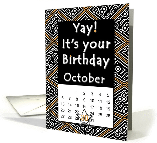 October 30th Yay It's Your Birthday date specific card (940530)