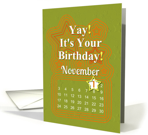 November 1st Yay It's Your Birthday date specific card (940765)