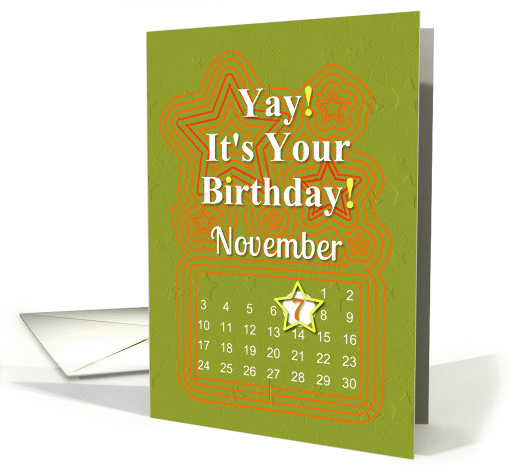 November 7th Yay It's Your Birthday date specific card (940914)
