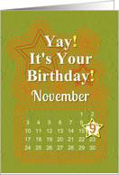 November 9th Yay It’s Your Birthday date specific card