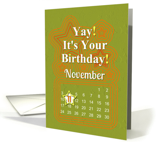 November 11th Yay It's Your Birthday date specific card (940918)