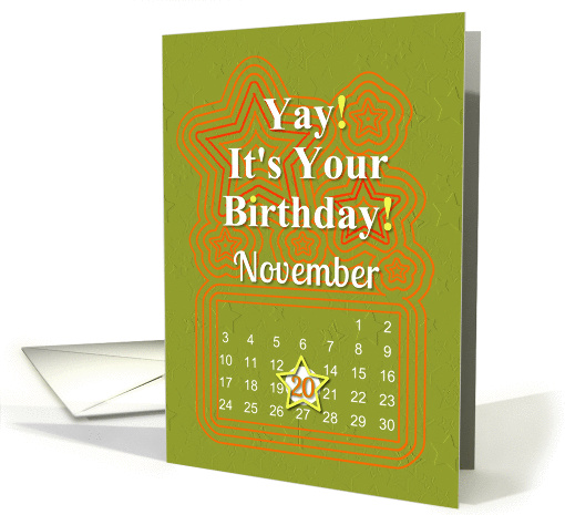 November 20th Yay It's Your Birthday date specific card (941057)