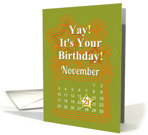 November 21st Yay It's Your Birthday date specific card (941058)
