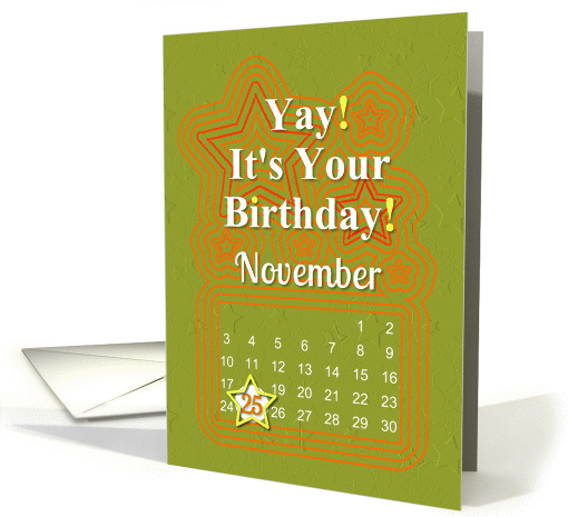 November 25th Yay It's Your Birthday date specific card (941063)