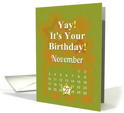November 27th Yay It's Your Birthday date specific card (941065)