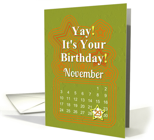 November 29th Yay It's Your Birthday date specific card (941067)