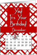 December 3rd Yay It’s Your Birthday date specific card