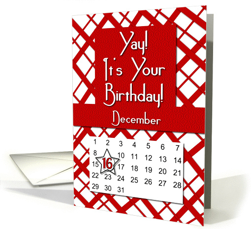 December 16th Yay It's Your Birthday date specific card (943805)