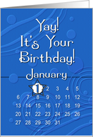 January 1st Yay It’s Your Birthday date specific card