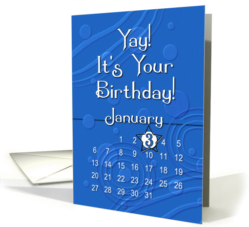 January 3rd Yay It's Your Birthday date specific card (944000)