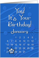 January 28th Yay It’s Your Birthday date specific card