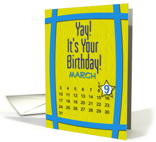 March 9th Yay It's Your Birthday date specific card (945068)