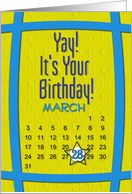 March 28th Yay It’s Your Birthday date specific card