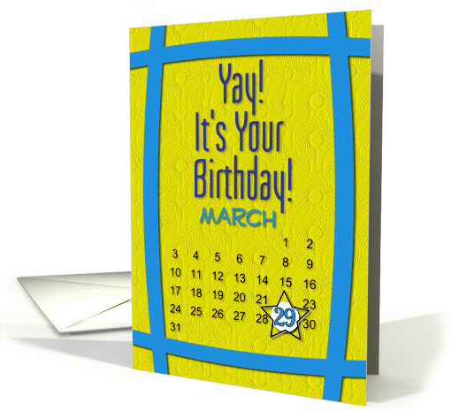 March 29th Yay It's Your Birthday date specific card (945218)