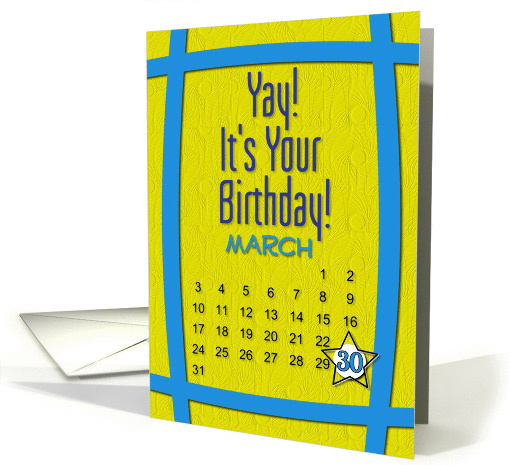 March 30th Yay It's Your Birthday date specific card (945219)