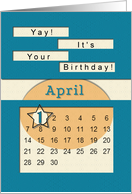 April 1st Yay It’s Your Birthday date specific card