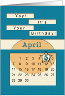 April 5th Yay It’s Your Birthday date specific card