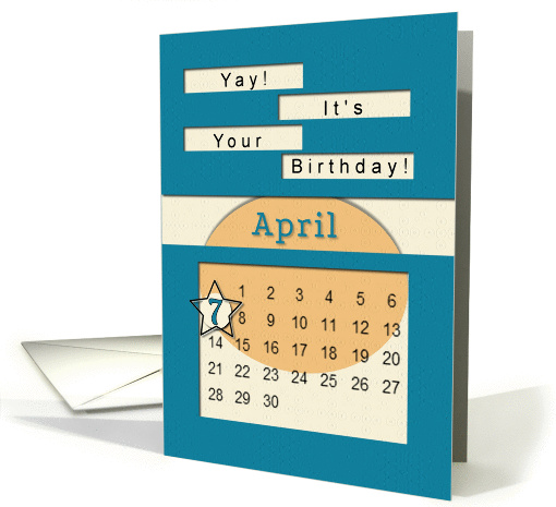 April 7th Yay It's Your Birthday date specific card (945351)